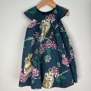 Tea Collection Dress with AOP Animals & Flowers Navy 18-24M Girl